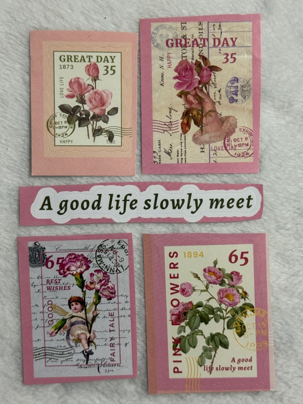 Floral Vintage-Style Stamp Set